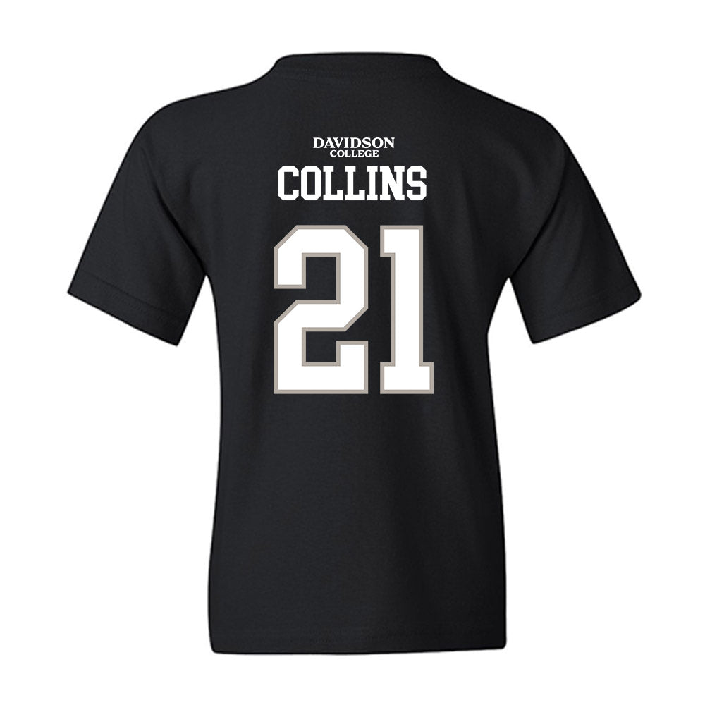 Davidson - NCAA Football : Caiden Collins - Black Replica Shersey Youth T-Shirt-1