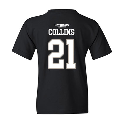 Davidson - NCAA Football : Caiden Collins - Black Replica Shersey Youth T-Shirt-1