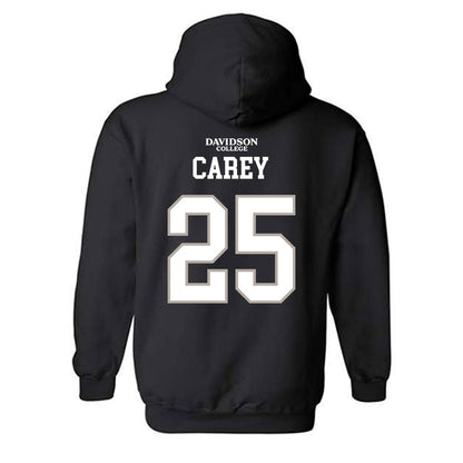 Davidson - NCAA Football : Aaron Carey - Black Replica Shersey Hooded Sweatshirt