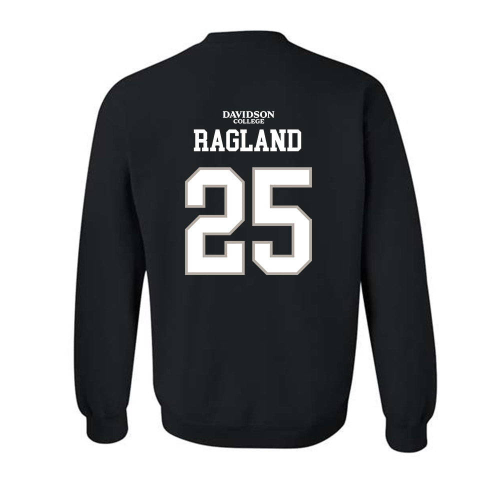 Davidson - NCAA Football : Shay Ragland - Black Replica Shersey Crewneck Sweatshirt-1