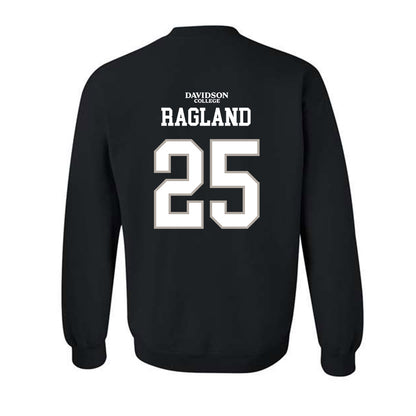 Davidson - NCAA Football : Shay Ragland - Black Replica Shersey Crewneck Sweatshirt-1