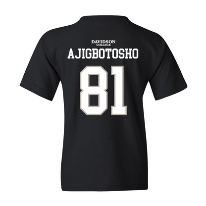 Davidson - NCAA Football : Alani Ajigbotosho - Black Replica Shersey Youth T-Shirt