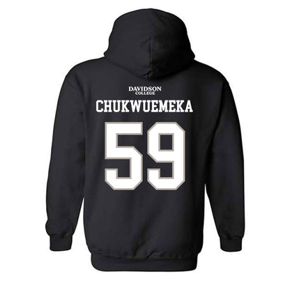 Davidson - NCAA Football : Danzel Chukwuemeka - Black Replica Shersey Hooded Sweatshirt-1