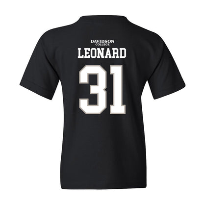 Davidson - NCAA Football : Michael Leonard - Black Replica Shersey Youth T-Shirt