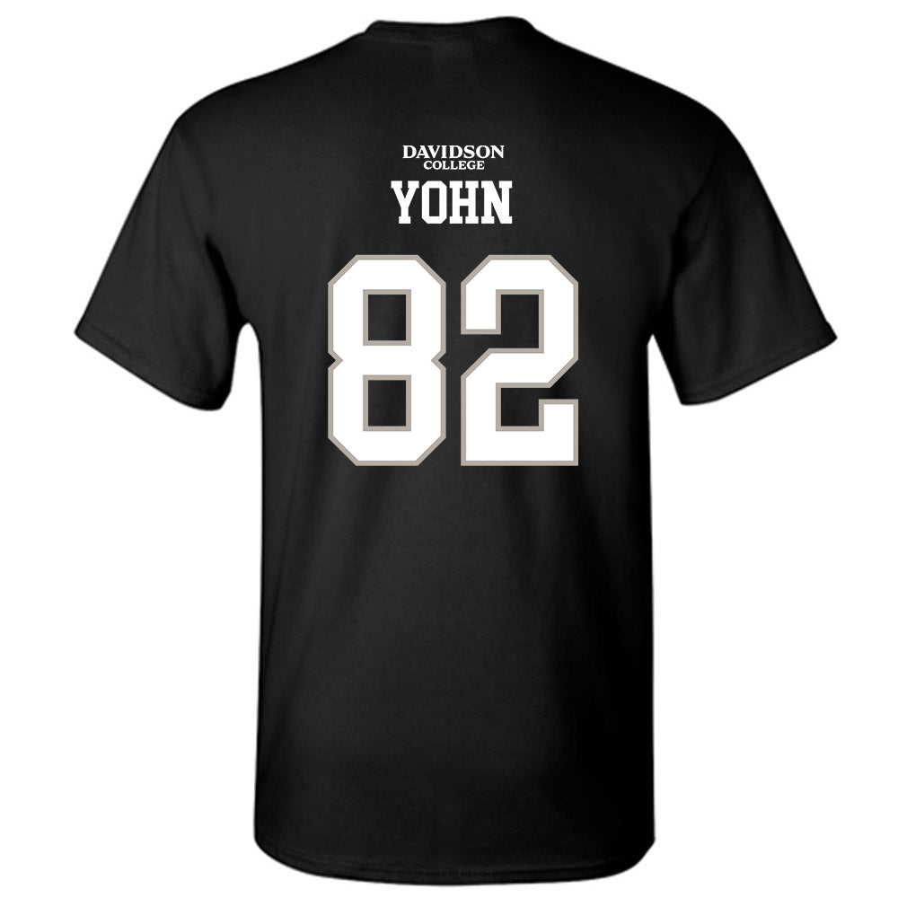 Davidson - NCAA Football : Gavin Yohn - Black Replica Shersey T-Shirt