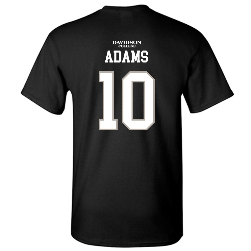 Davidson - NCAA Football : AJ Adams - Black Replica Shersey T-Shirt