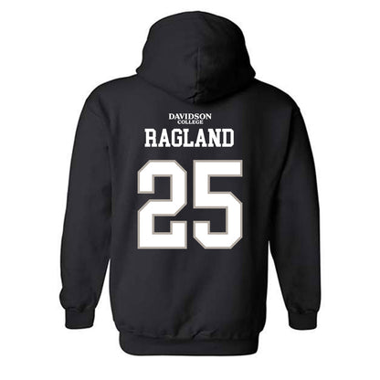 Davidson - NCAA Football : Shay Ragland - Black Replica Shersey Hooded Sweatshirt-1