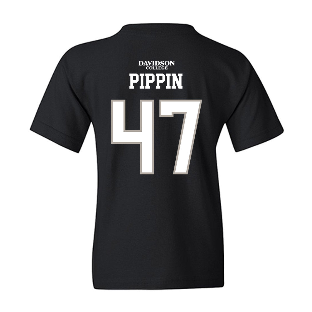 Davidson - NCAA Football : Nash Pippin - Black Replica Shersey Youth T-Shirt-1