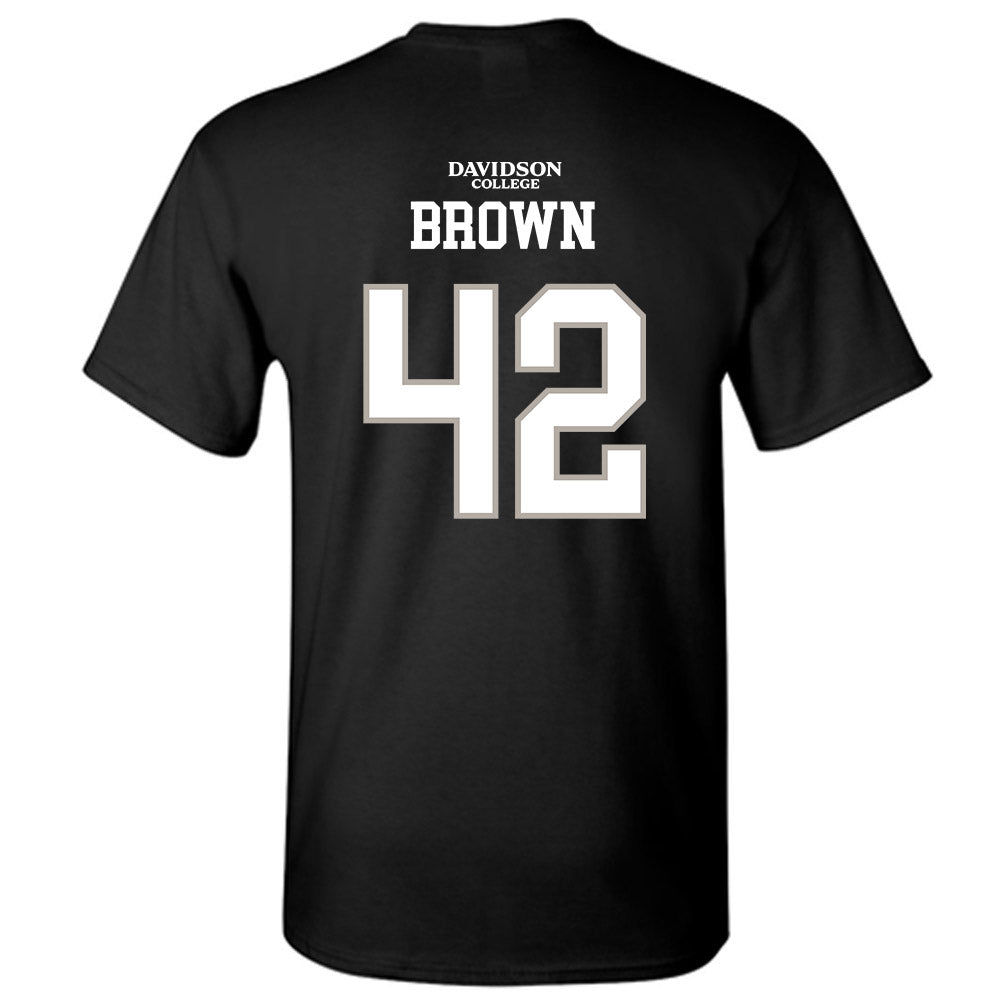 Davidson - NCAA Football : Dallas Brown - Black Replica Shersey T-Shirt