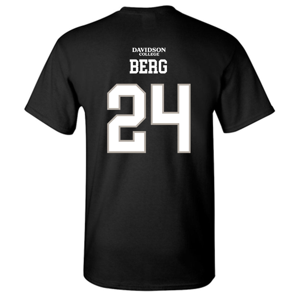Davidson - NCAA Football : Brodey Berg - Black Replica Shersey T-Shirt-1