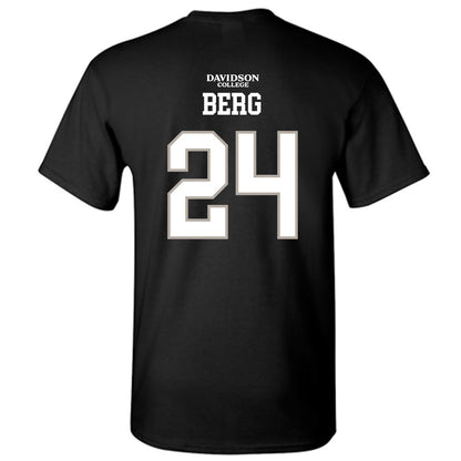 Davidson - NCAA Football : Brodey Berg - Black Replica Shersey T-Shirt-1