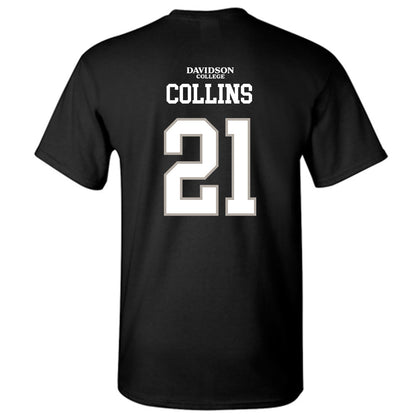 Davidson - NCAA Football : Caiden Collins - Black Replica Shersey T-Shirt-1