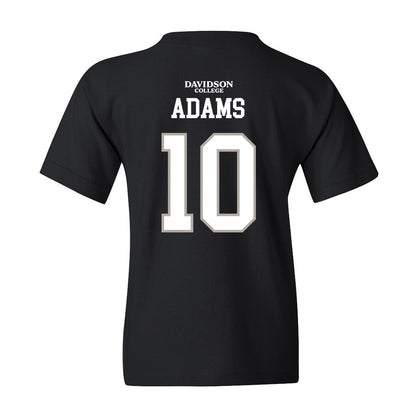 Davidson - NCAA Football : AJ Adams - Black Replica Shersey Youth T-Shirt