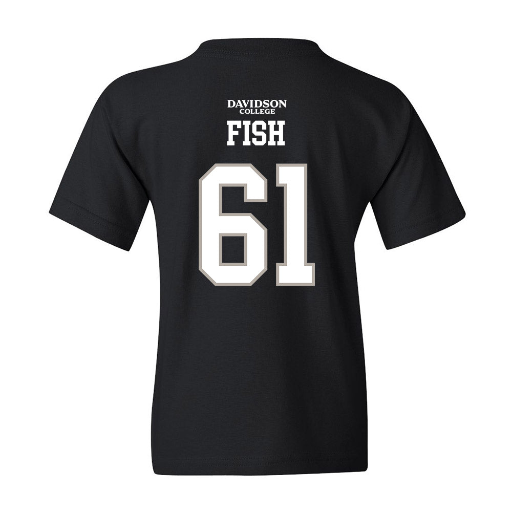 Davidson - NCAA Football : Danny Fish - Black Replica Shersey Youth T-Shirt