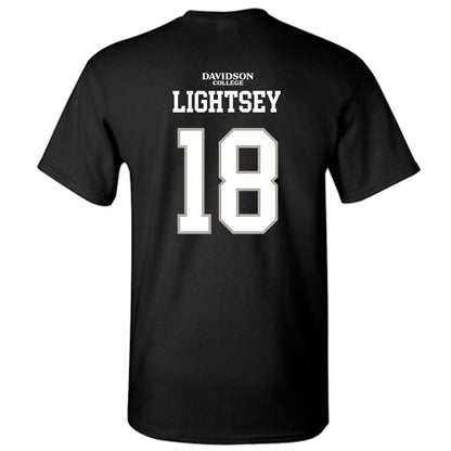 Davidson - NCAA Football : Jacary Lightsey - Black Replica Shersey T-Shirt