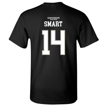Davidson - NCAA Football : Landon Smart - Black Replica Shersey T-Shirt