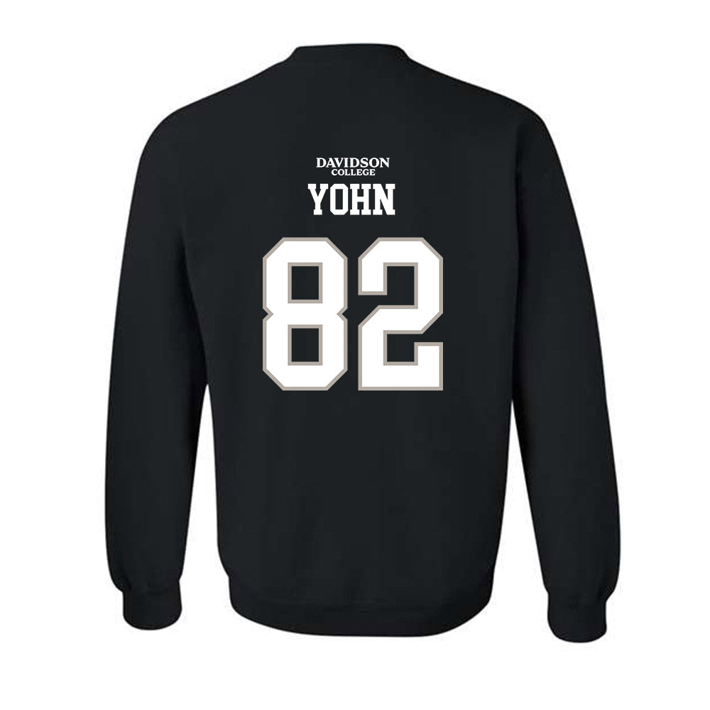 Davidson - NCAA Football : Gavin Yohn - Black Replica Shersey Crewneck Sweatshirt