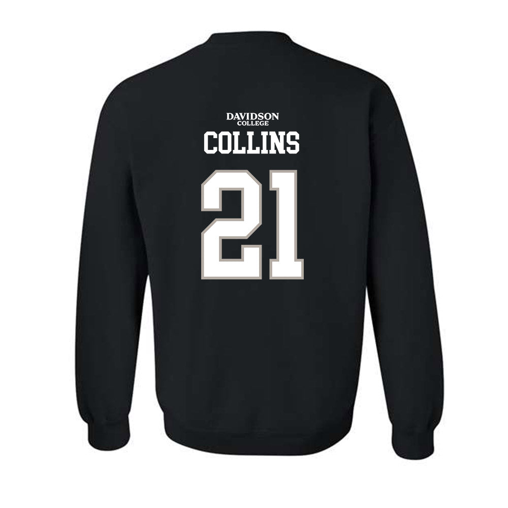 Davidson - NCAA Football : Caiden Collins - Black Replica Shersey Crewneck Sweatshirt-1