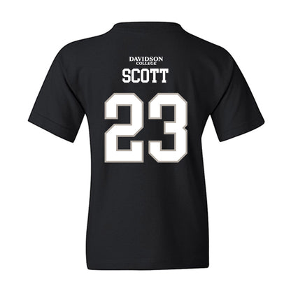 Davidson - NCAA Football : Nakoma Scott - Black Replica Shersey Youth T-Shirt-1