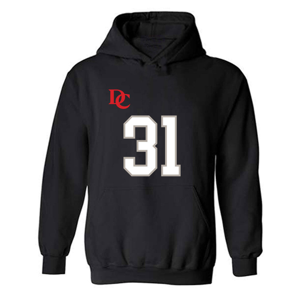 Davidson - NCAA Football : Michael Leonard - Black Replica Shersey Hooded Sweatshirt