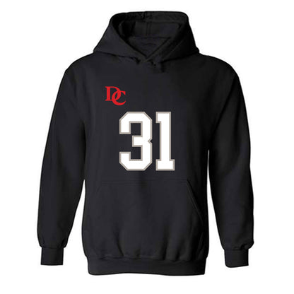 Davidson - NCAA Football : Michael Leonard - Black Replica Shersey Hooded Sweatshirt