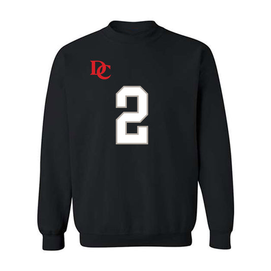 Davidson - NCAA Football : Mari Adams - Black Replica Shersey Crewneck Sweatshirt