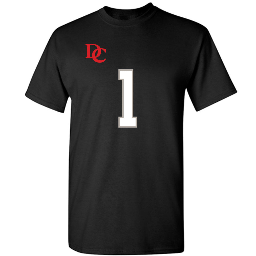 Davidson - NCAA Football : Jaleel Sales - Black Replica Shersey T-Shirt