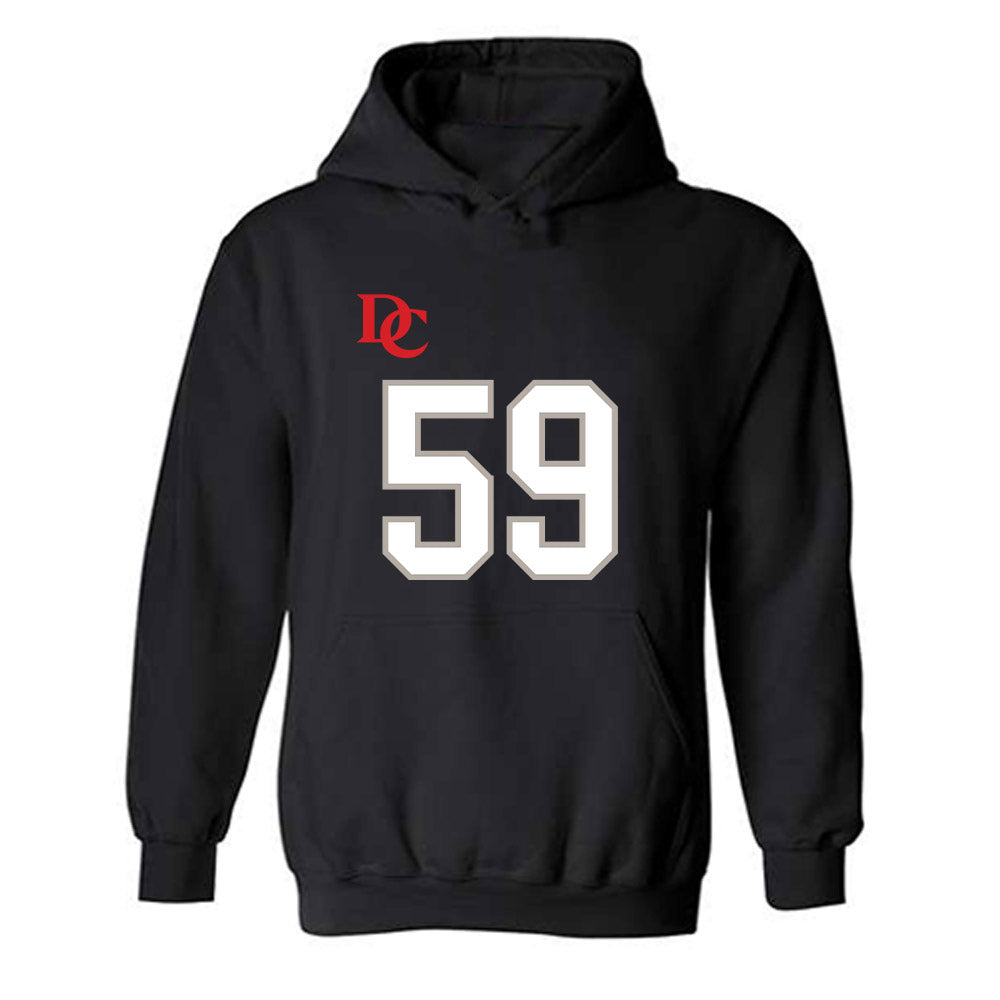 Davidson - NCAA Football : Danzel Chukwuemeka - Black Replica Shersey Hooded Sweatshirt-0