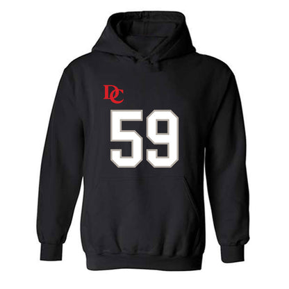 Davidson - NCAA Football : Danzel Chukwuemeka - Black Replica Shersey Hooded Sweatshirt-0