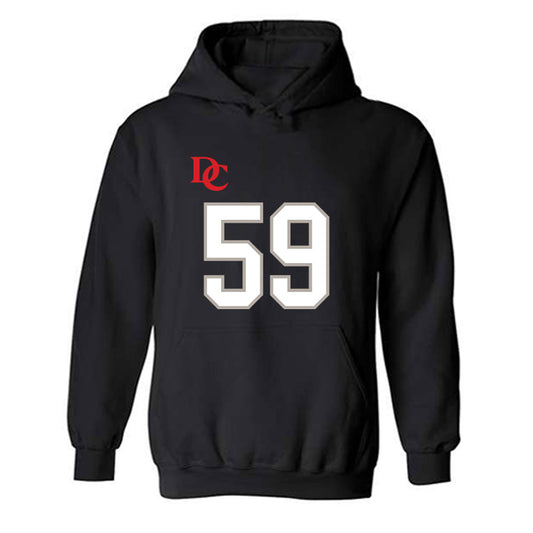 Davidson - NCAA Football : Danzel Chukwuemeka - Black Replica Shersey Hooded Sweatshirt-0