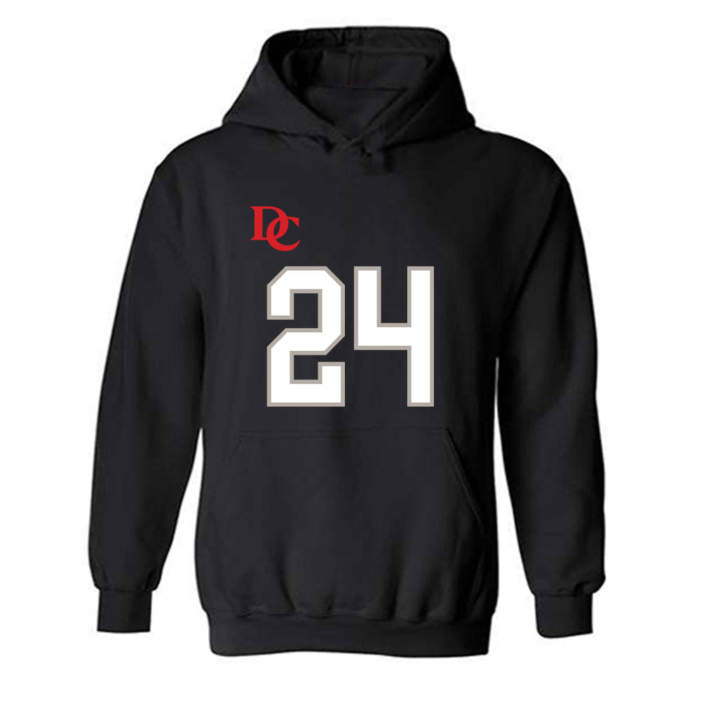 Davidson - NCAA Football : Brodey Berg - Black Replica Shersey Hooded Sweatshirt-0