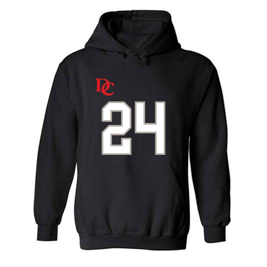 Davidson - NCAA Football : Brodey Berg - Black Replica Shersey Hooded Sweatshirt-0