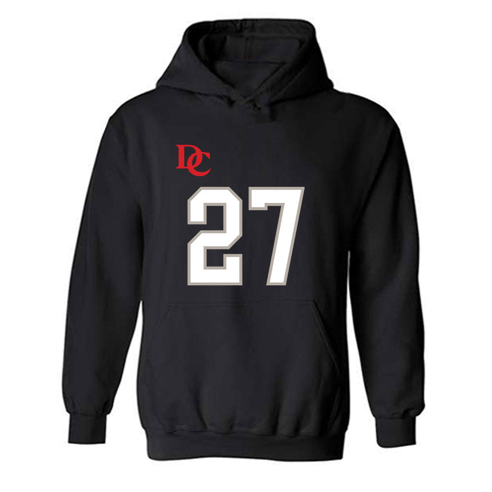 Davidson - NCAA Football : Revis McClairen - Black Replica Shersey Hooded Sweatshirt-0