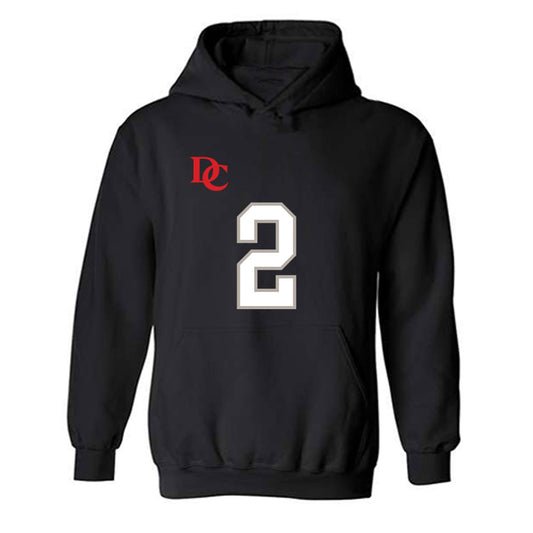 Davidson - NCAA Football : Kristian Ozane - Black Replica Shersey Hooded Sweatshirt