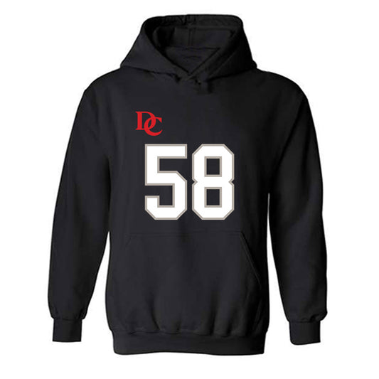 Davidson - NCAA Football : Ethan Greer - Black Replica Shersey Hooded Sweatshirt