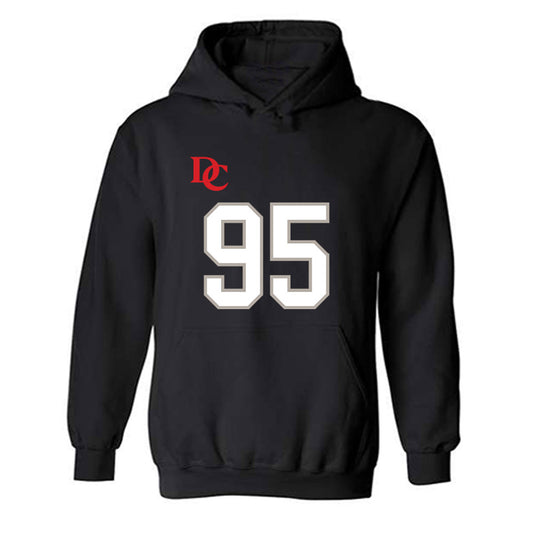 Davidson - NCAA Football : Josiah Jackson - Black Replica Shersey Hooded Sweatshirt