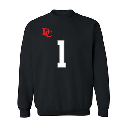 Davidson - NCAA Football : Jaleel Sales - Black Replica Shersey Crewneck Sweatshirt