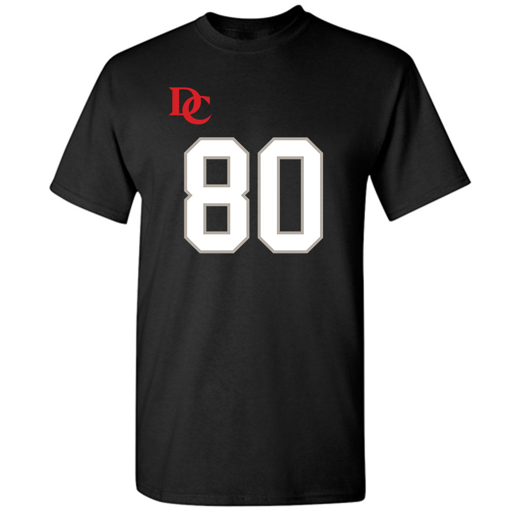 Davidson - NCAA Football : Xavier Vela - Black Replica Shersey T-Shirt-0