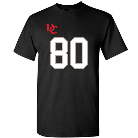 Davidson - NCAA Football : Xavier Vela - Black Replica Shersey T-Shirt-0