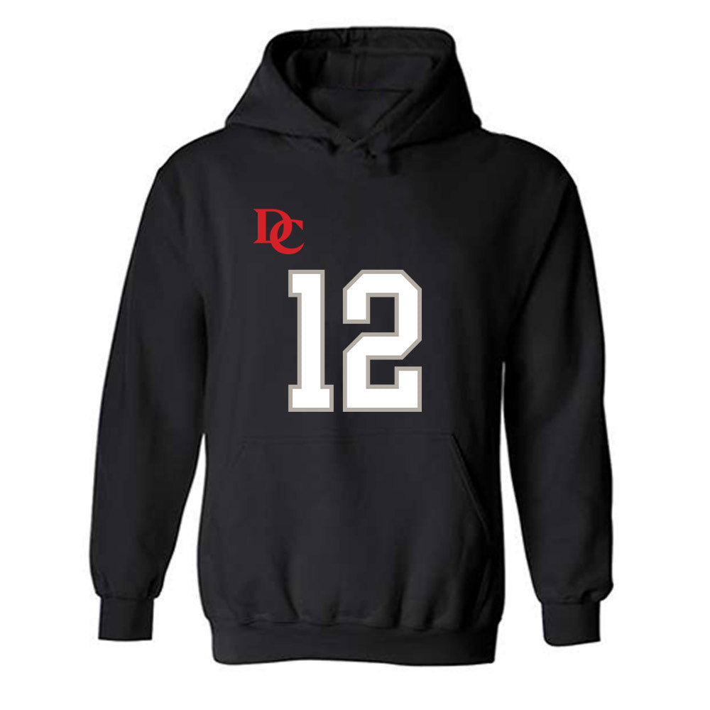 Davidson - NCAA Football : Christian Lyons - Black Replica Shersey Hooded Sweatshirt-0