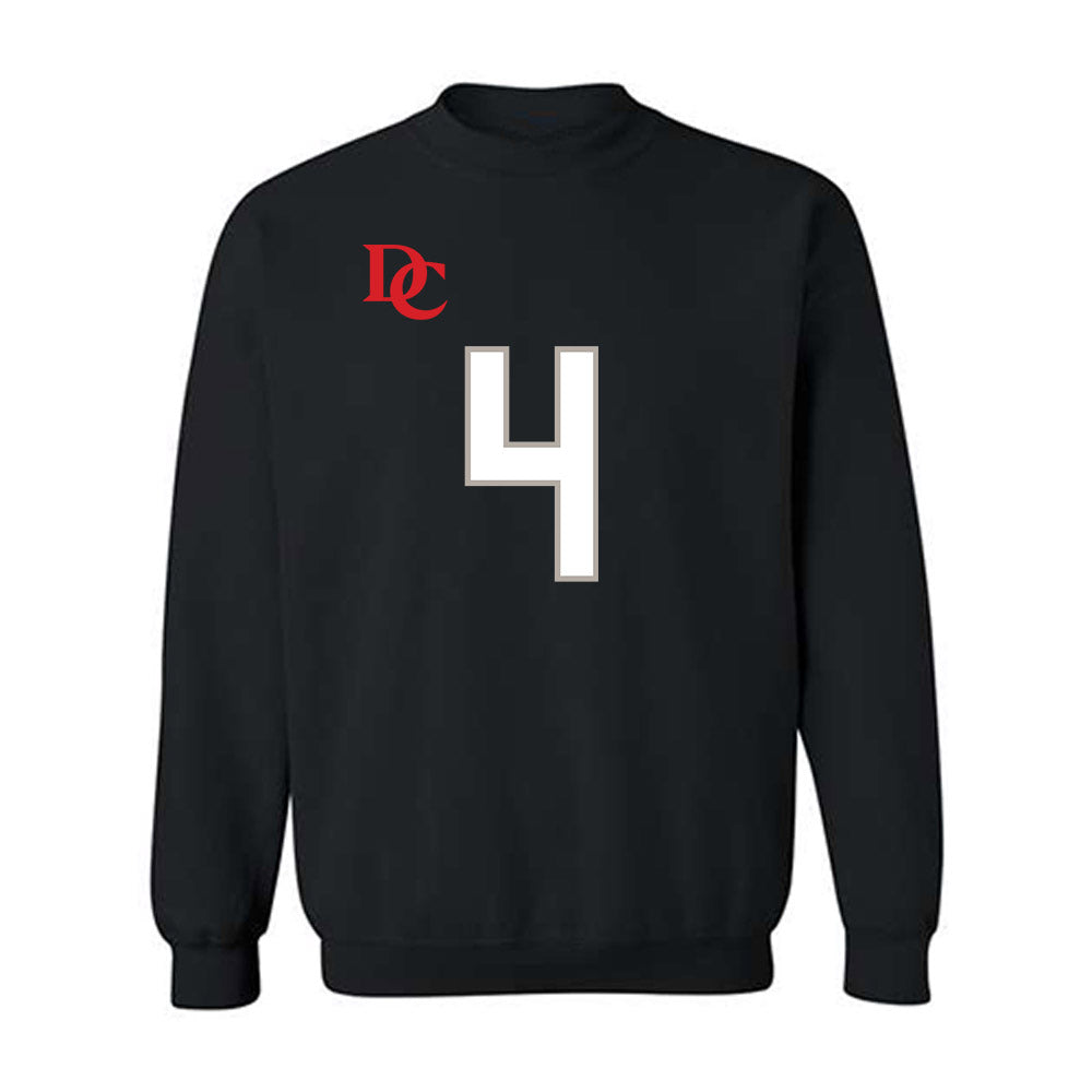 Davidson - NCAA Football : Tahir Henry - Black Replica Shersey Crewneck Sweatshirt