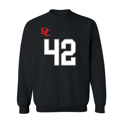 Davidson - NCAA Football : Dallas Brown - Black Replica Shersey Crewneck Sweatshirt