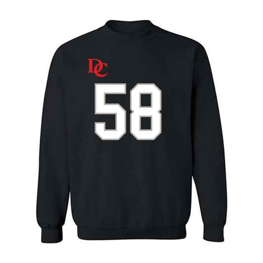 Davidson - NCAA Football : Ethan Greer - Black Replica Shersey Crewneck Sweatshirt