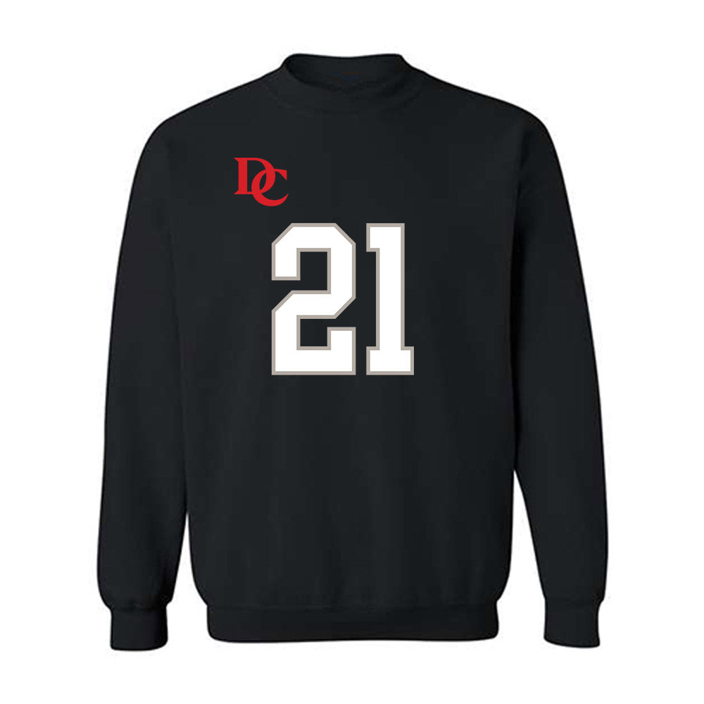 Davidson - NCAA Football : Caiden Collins - Black Replica Shersey Crewneck Sweatshirt-0
