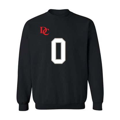 Davidson - NCAA Football : Hunter Brooks - Black Replica Shersey Crewneck Sweatshirt-0