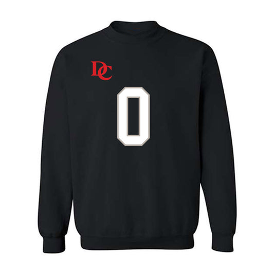 Davidson - NCAA Football : Hunter Brooks - Black Replica Shersey Crewneck Sweatshirt-0