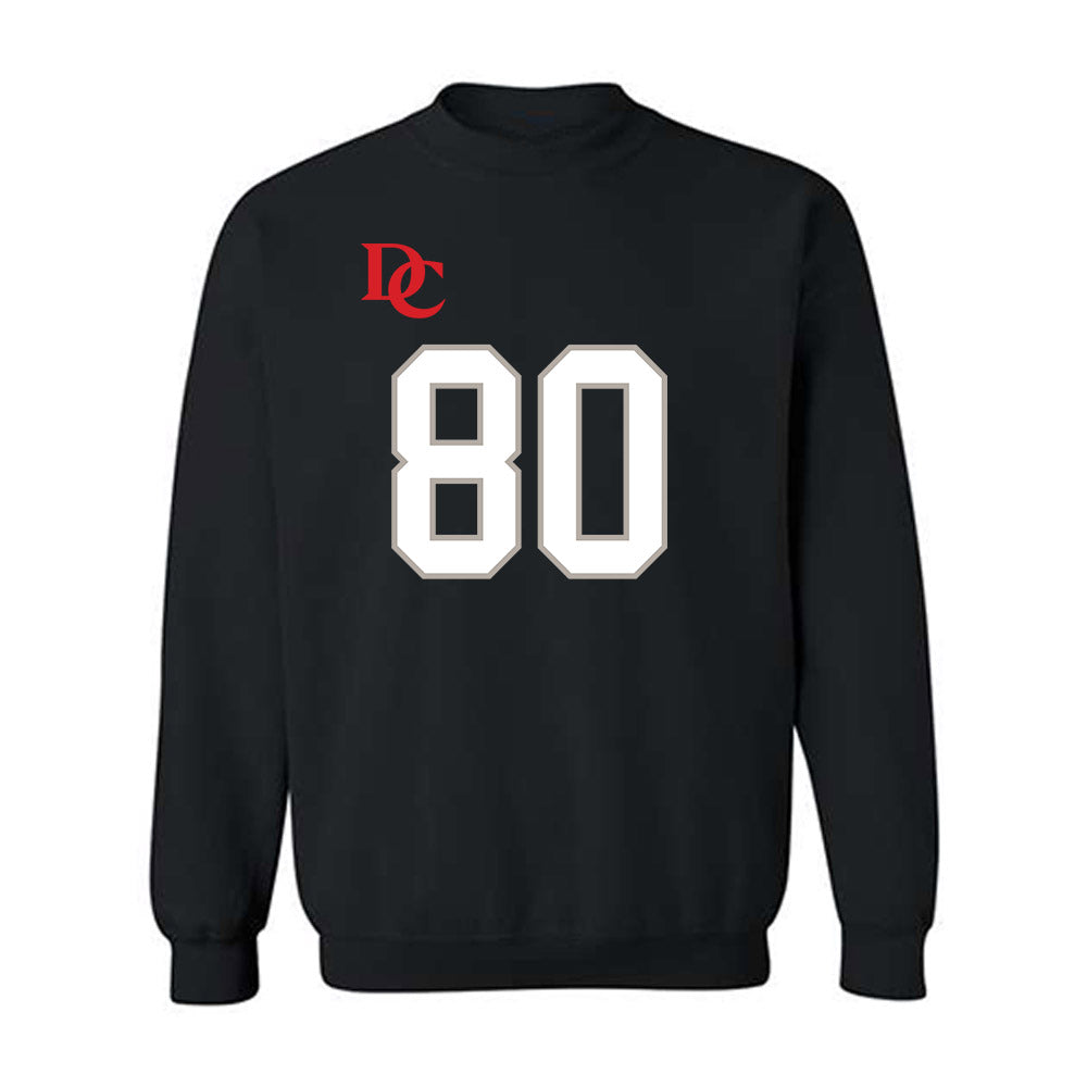 Davidson - NCAA Football : Xavier Vela - Black Replica Shersey Crewneck Sweatshirt-0