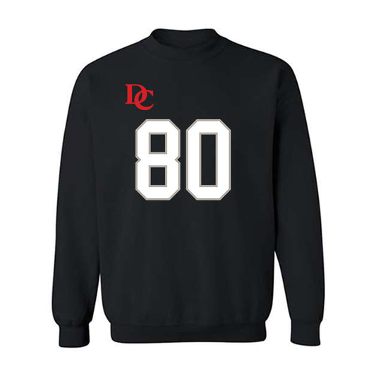 Davidson - NCAA Football : Xavier Vela - Black Replica Shersey Crewneck Sweatshirt-0