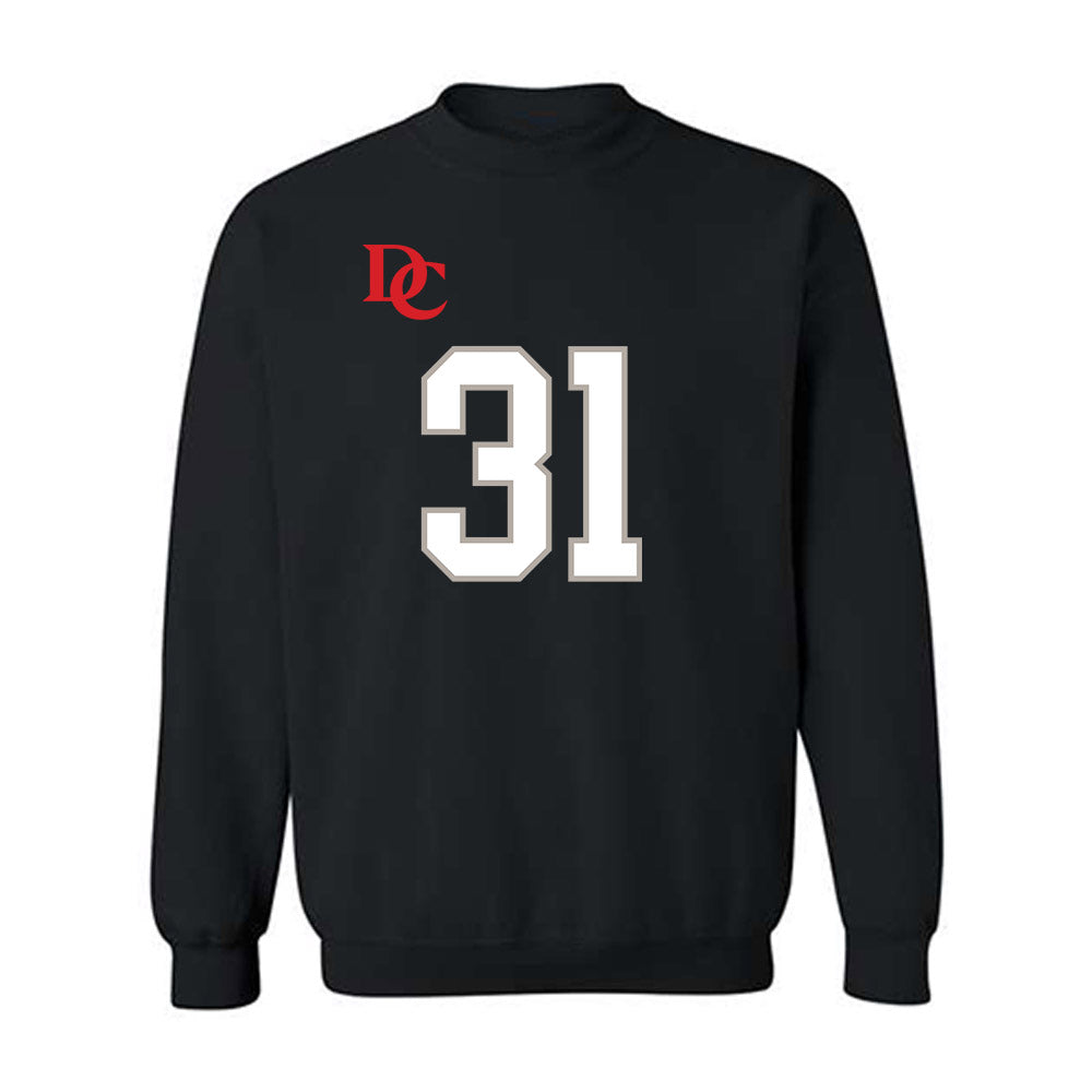 Davidson - NCAA Football : Michael Leonard - Black Replica Shersey Crewneck Sweatshirt
