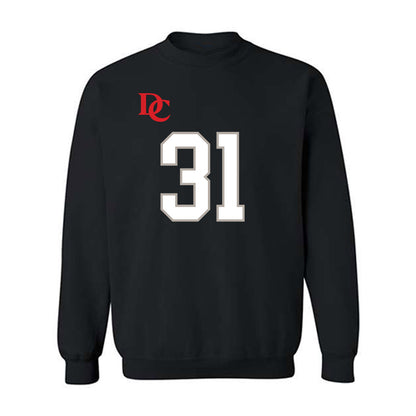 Davidson - NCAA Football : Michael Leonard - Black Replica Shersey Crewneck Sweatshirt